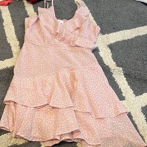 Baby pink & white ruffle romper